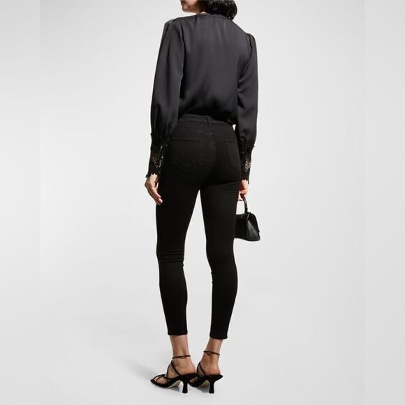 L’Agence NWT Margot High Rise Skinny Jeans in Noir Size 31 MSRP $245 - Picture 4 of 7